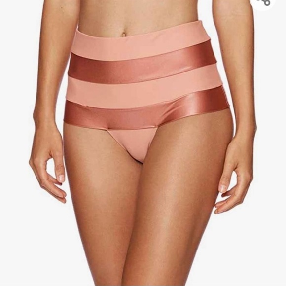 Beach Bunny Rhonda Women's High-Waisted Striped Bikini Bottoms XL - Picture 1 of 7